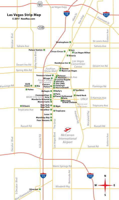 las vegas strip street map